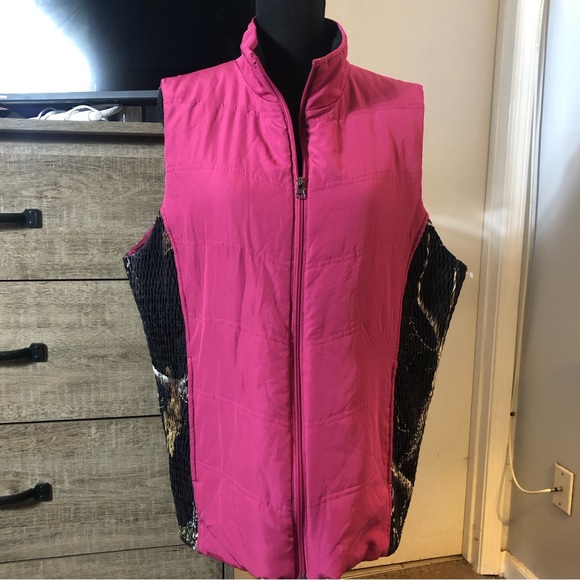 Northcrest Women’s Plus  Sz 1X Vest Puffer Camo Fushia EUC - Picture 1 of 6